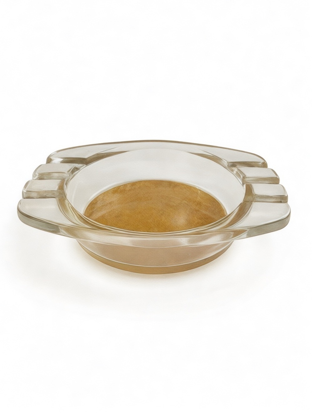 McKee Vintage Clear Glass Ashtray with Handle Design MCM Decor Dish